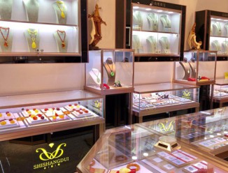 富县珠宝展柜厂家做的珠宝店背柜尺寸是多少